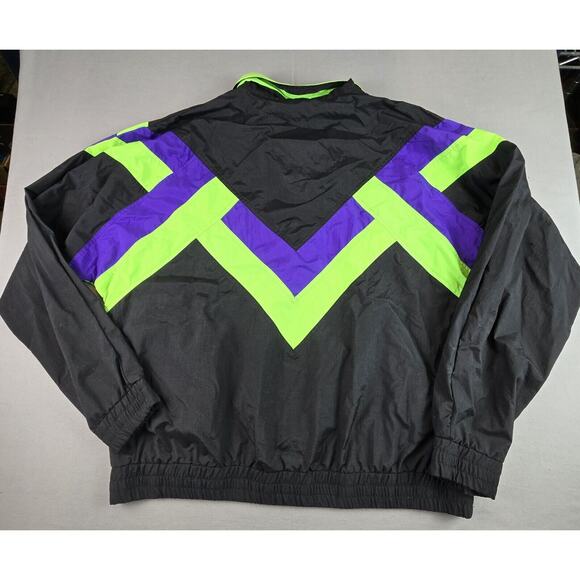 Vintage Windbreaker Men's L Color Block Neon 80s 90s Pacific Grove Sportswear - Picture 12 of 16